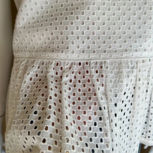 White Juicy Couture Eyelet Peplum Top size 6 - Picture 3 of 10